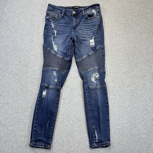 Judy Blue Moto Jeans Womens 7 / 28 Skinny Fit JB8469 Distressed Stretch